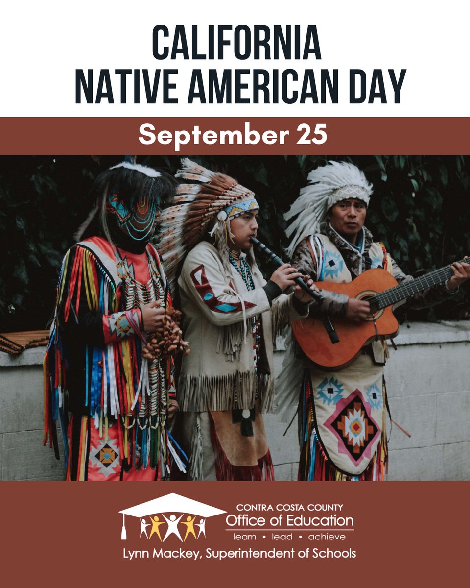 CoCoSchools's tweet photo. California Native American Day invites us to explore the stories and traditions of California’s Native peoples. CCCOE has instructional materials designed to support classroom discussions at https://t.co/6qxproFEiy.
#CaliforniaNativeAmericanDay #IndigenousPeoples #CCCOE https://t.co/dRnf4cPOLa