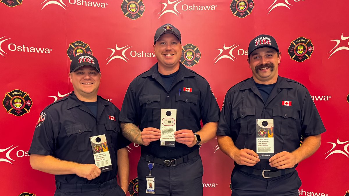 OshawaFire's tweet photo. Saved by the Beep is coming to Oshawa, and you might see us in your neighbourhood! 🚨
 
On September 27 &amp; 28, Oshawa Fire Services will be out spreading the word about one of the easiest ways to protect your home: a working smoke alarm. 
 
Learn more at https://t.co/QTdOvlsEFI https://t.co/jSIOmnSy2o