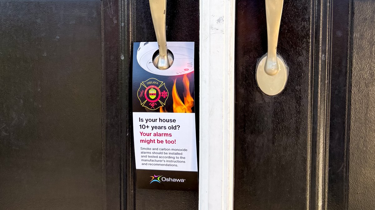 OshawaFire's tweet photo. Saved by the Beep is coming to Oshawa, and you might see us in your neighbourhood! 🚨
 
On September 27 &amp; 28, Oshawa Fire Services will be out spreading the word about one of the easiest ways to protect your home: a working smoke alarm. 
 
Learn more at https://t.co/QTdOvlsEFI https://t.co/jSIOmnSy2o