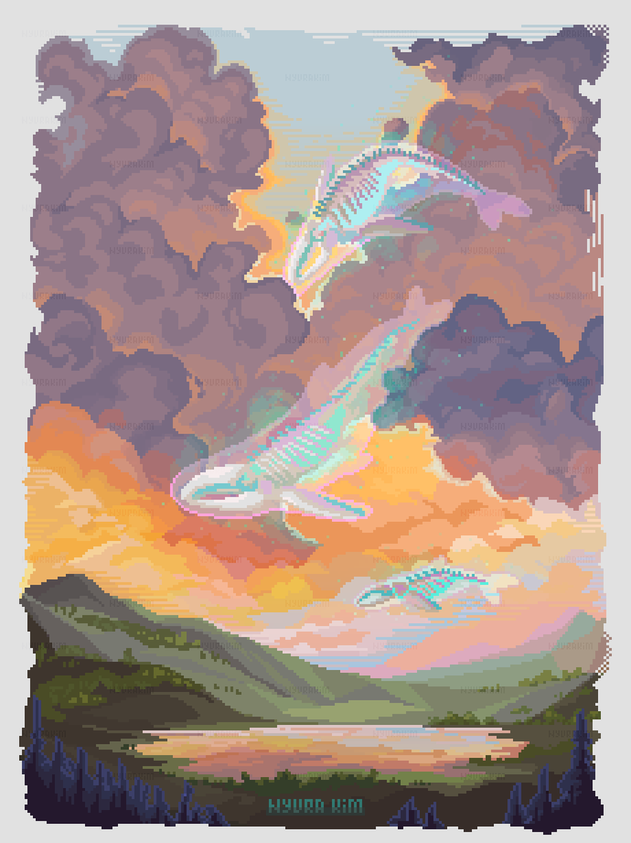 nyura_kim's tweet photo. just look up  #pixelart #ドット絵 https://t.co/6zwAA6HRUv