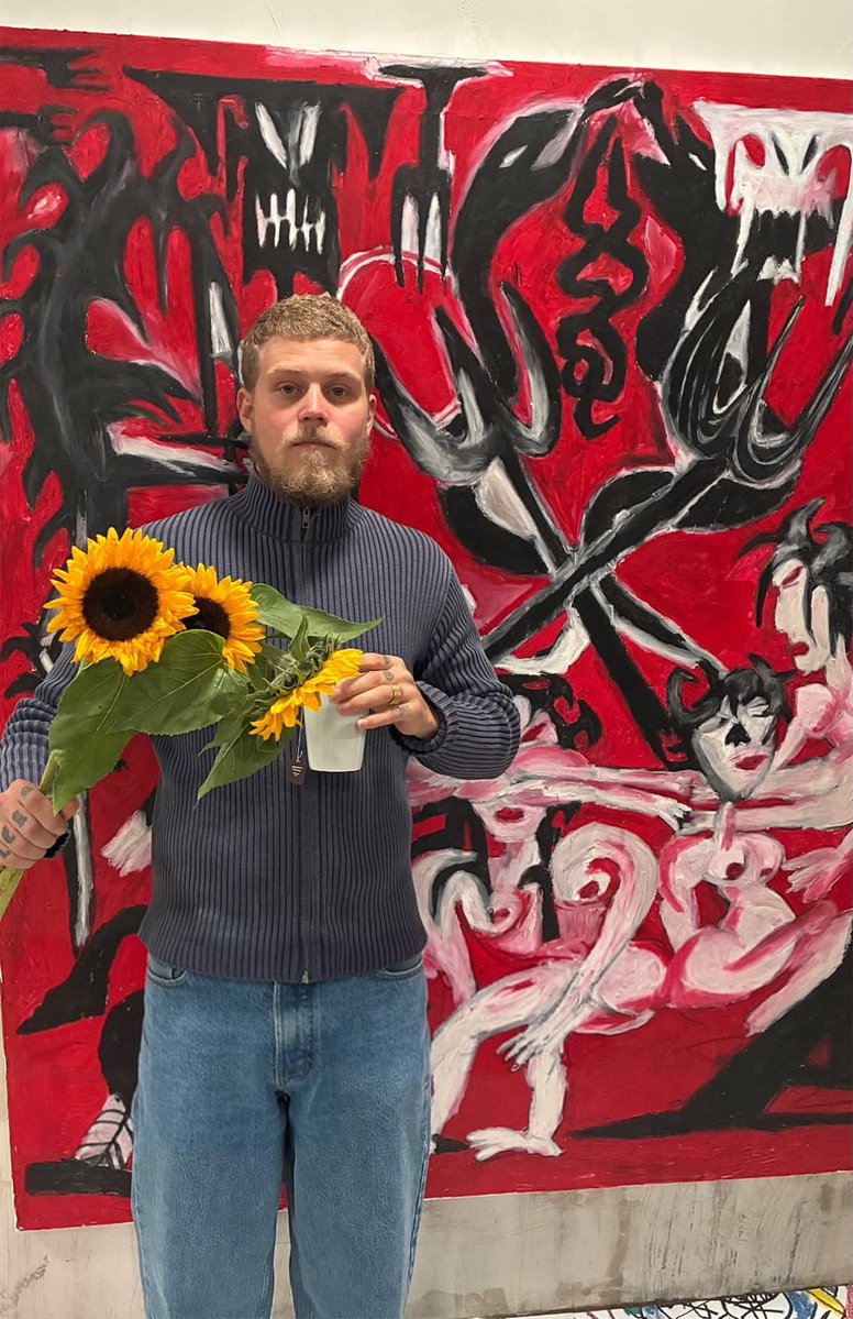 yungleanbrasil's tweet photo. Yung Lean in a new shared photo during his art exhibition https://t.co/GkyScKmJ77