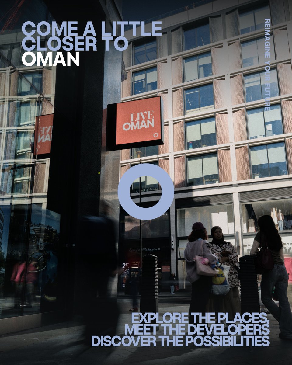 LiveOman_'s tweet photo. In London this weekend? Come a little closer to Oman. 🇴🇲

Explore the places, meet the developers and discover the possibilities at LIVE OMAN.

📍 Future Stores, 95 Oxford Street
21 Sept – 4 Oct
https://t.co/RRBrcbCaDm https://t.co/ZZKcspd72e