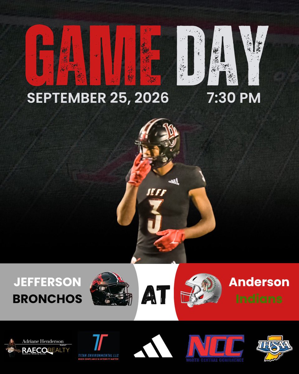 LJBronchoFB's tweet photo. Game Day! 

📍- Away  
🆚 - @ Anderson
⏰ - 7:30 PM

See you there, Bronchos!

#AGNB #WTW https://t.co/0VkKbT1LVi