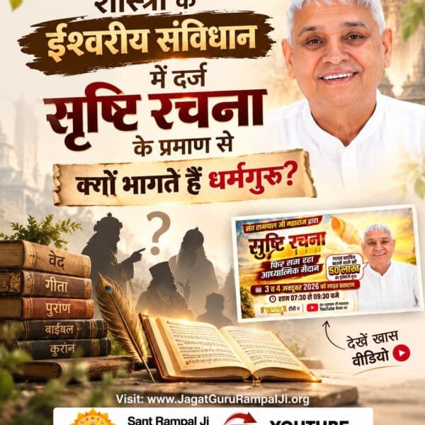 RamAsarey6's tweet photo. #OpenChallengeBy_SantRampalJi♦️जिसने सृष्टि रची सिर्फ वही बता सकता है उसका इतिहास।
आखिर कौन है वो? देखें साधना चैनल शनिवार और रविवार, 3 और 4 अक्टूबर 2026 को शाम 7:30 बजे।
देखें खास वीडियो "शास्त्रार्थ का शंखनाद" Sant Rampal Ji Maharaj YouTube Channel पर।

शास्त्रार्थ का शंखनाद https://t.co/GtPY0bzeyz