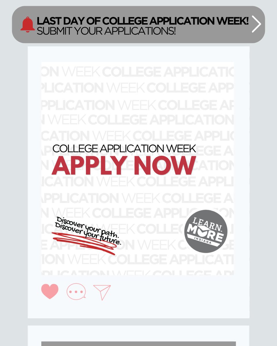 learnmorein's tweet photo. College Application Week is wrapping up! Though some application fees may apply later, many excellent options remain available at no cost. Visit https://t.co/nyrKPhYi4K to discover which applications you can still submit for FREE. Thank you for participating in College GO! week! https://t.co/rirxi51OLZ