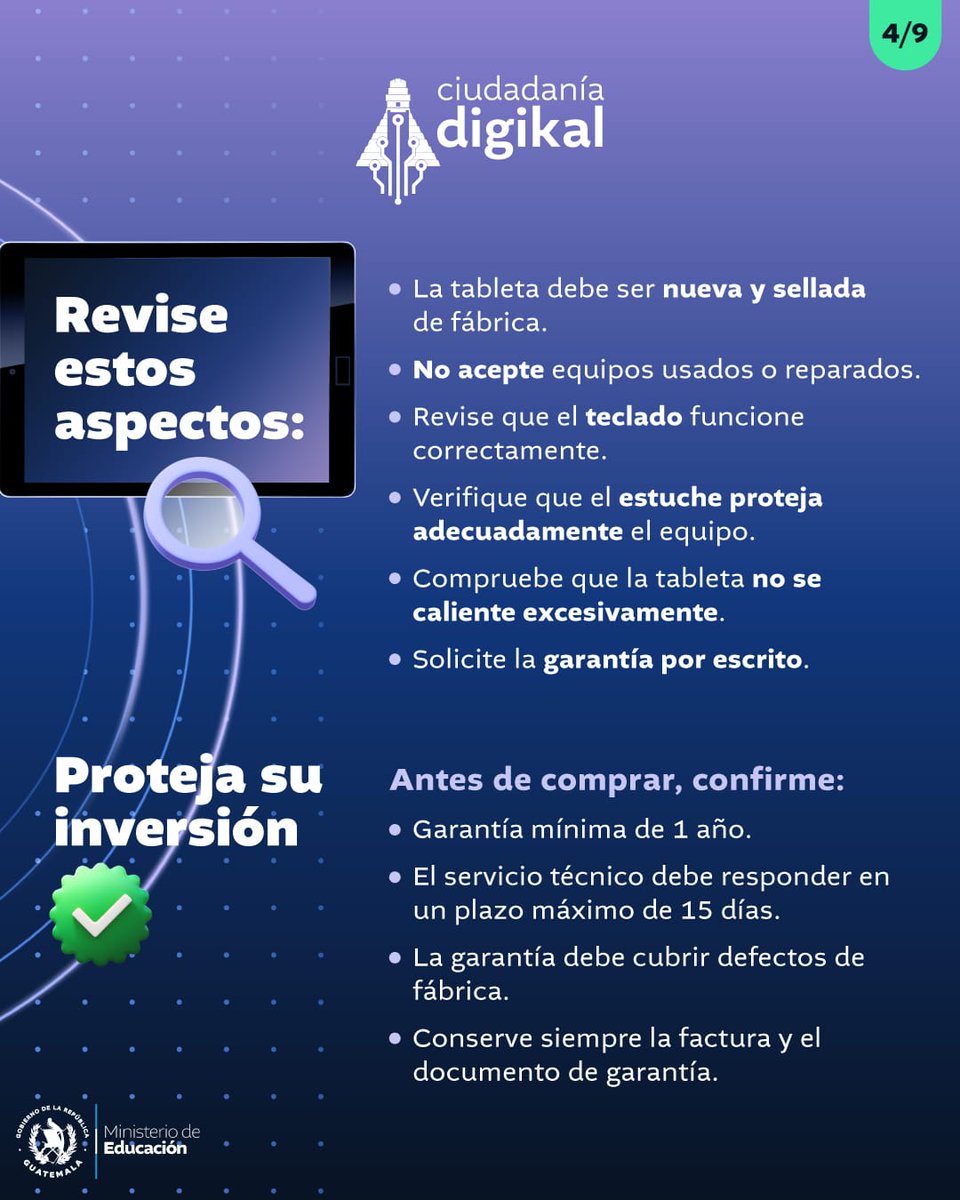 MineducGT's tweet photo. 🛜 📚 Ciudadanía Digikal ya está transformando las oportunidades de aprendizaje.

📍 Llegará a 1,182 centros educativos de Diversificado y beneficiará a más de 62 mil personas (estudiantes y docentes) en todo el país.

Tecnología con propósito educativo para aprender, innovar y fortalecer la educación pública.

#Mineduc
#MineducGt
#CiudadaníaDigikal