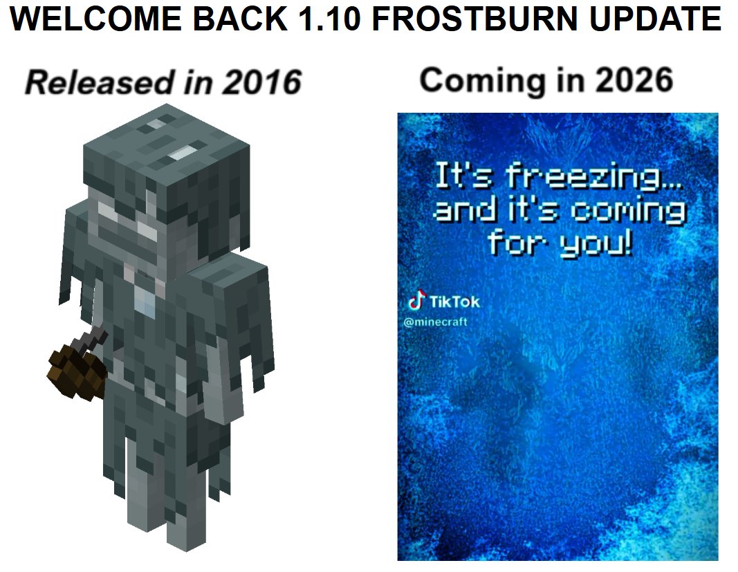 MinecraftMeme16's tweet photo. 10 Years later 1.10 Returns https://t.co/dzgWTGor6V