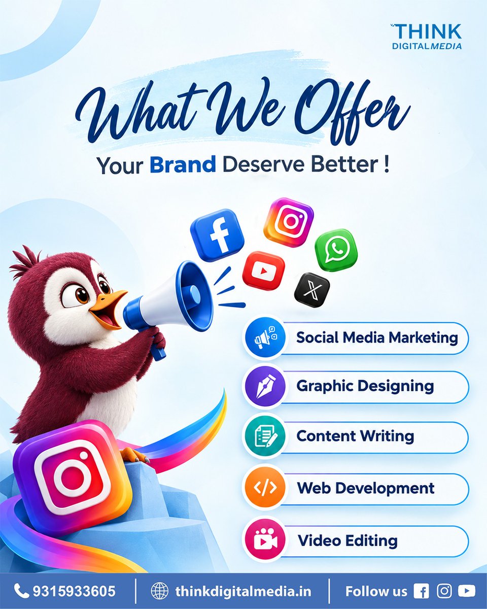 thinkdigitalmed's tweet photo. From social media marketing and graphic designing to content, web development &amp; video editing — we help your brand stand out, connect, and grow.

Let’s take your digital presence to the next level! 

#DigitalMarketing #SocialMediaMarketing #BrandGrowth #GraphicDesigning https://t.co/Xqs33vL2XO