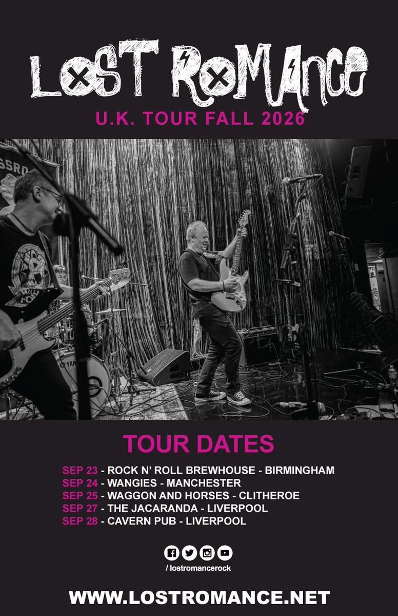 LostRomanceRock's tweet photo. UK Fall Tour happening right now! #uktour #manchesteruk #birminghamuk #liverpooluk #clitheroeuk https://t.co/JFV6cpFFAY