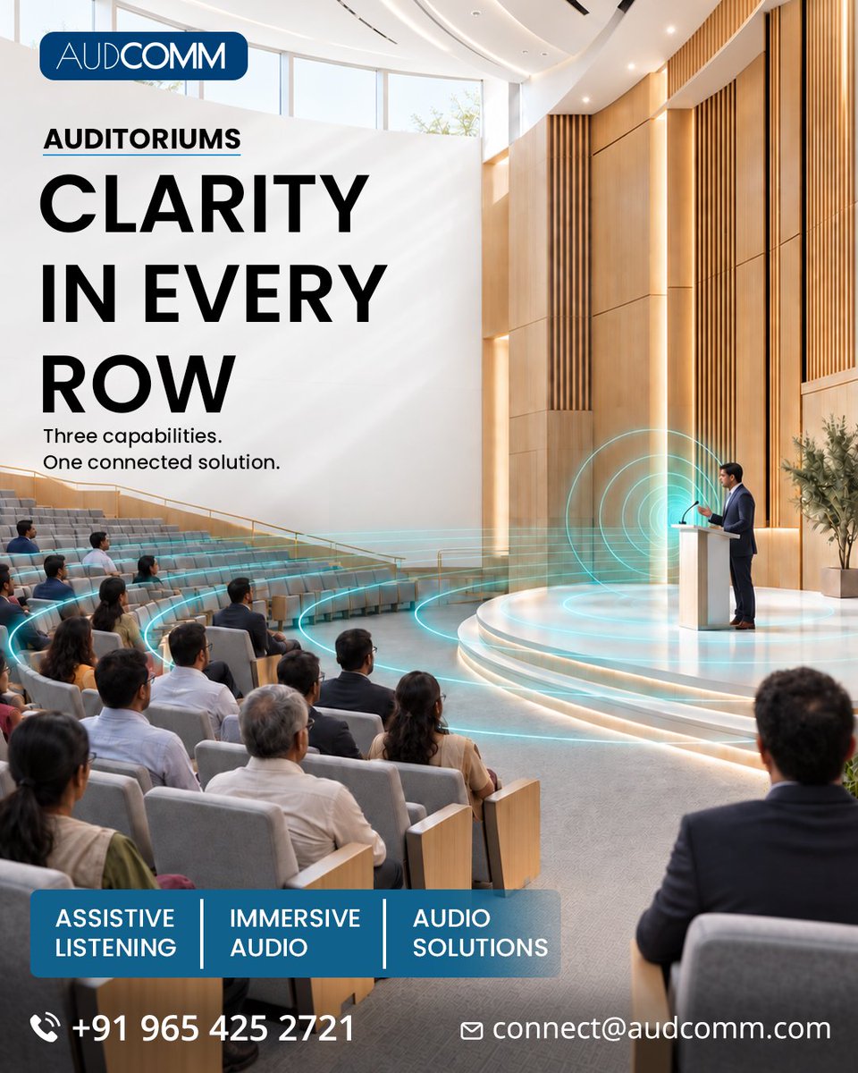 audcomm's tweet photo. Clarity in every space. 🎧✨

Three capabilities. One connected solution designed to create better listening experiences across environments.

Visit: https://t.co/NrolmVPkCG

#audcomm #assistivelistening #immersiveaudio #audiosolutions #audiosolutions #proaudio #audiotechnology https://t.co/b1IX7UFhqB