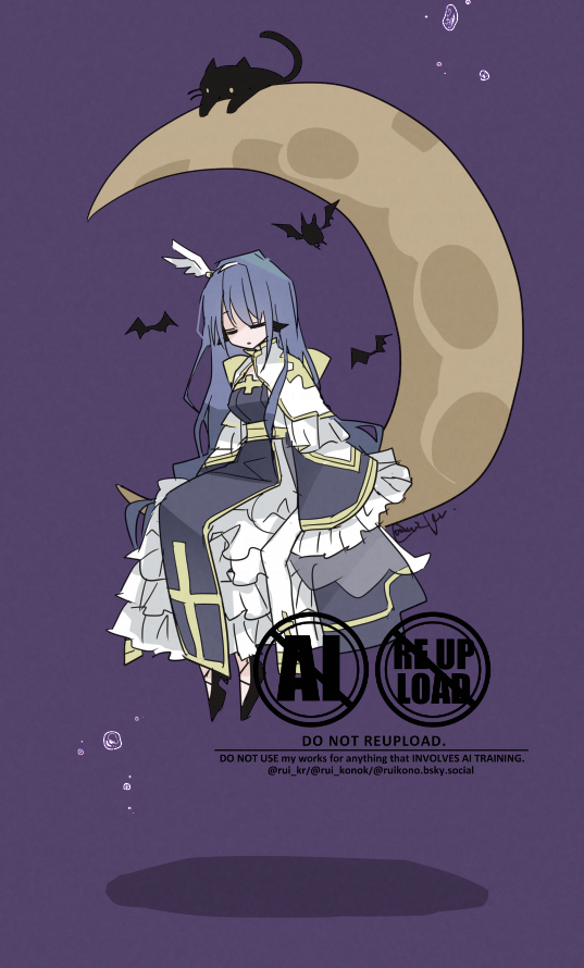 rui_kr's tweet photo. 月見ってイラスト全然手持ちないわ　何度か載せてる絵で悪いがロリルリ三日月でも見てて https://t.co/GdrjTAT0Tb