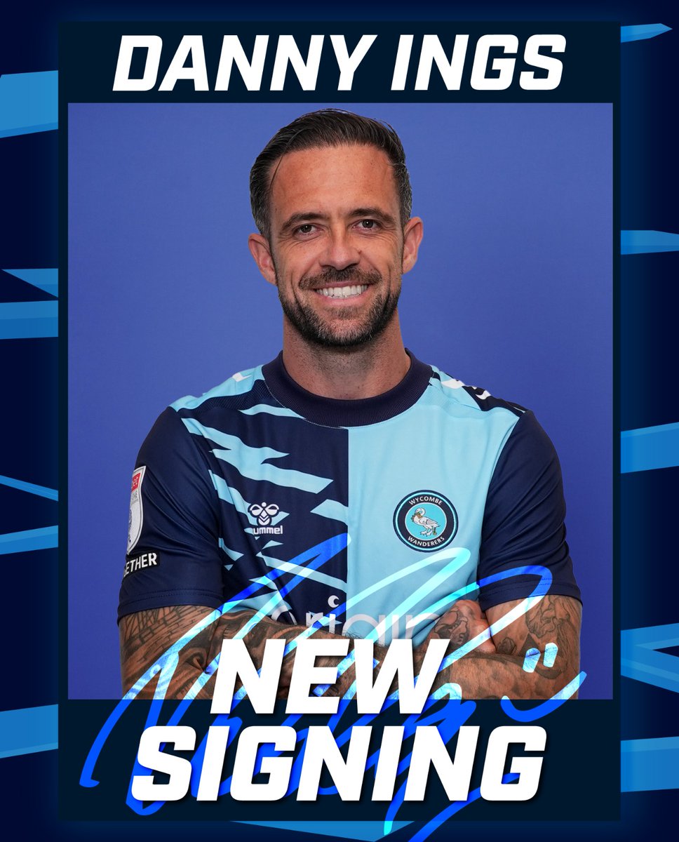 wwfcofficial's tweet photo. Former England and Premier League striker Danny Ings signs for Wycombe Wanderers 🤝

And our newest recruit could be involved when we take on Reading at Adams Park on Saturday.

Welcome Danny! https://t.co/WDzuKJ23SF