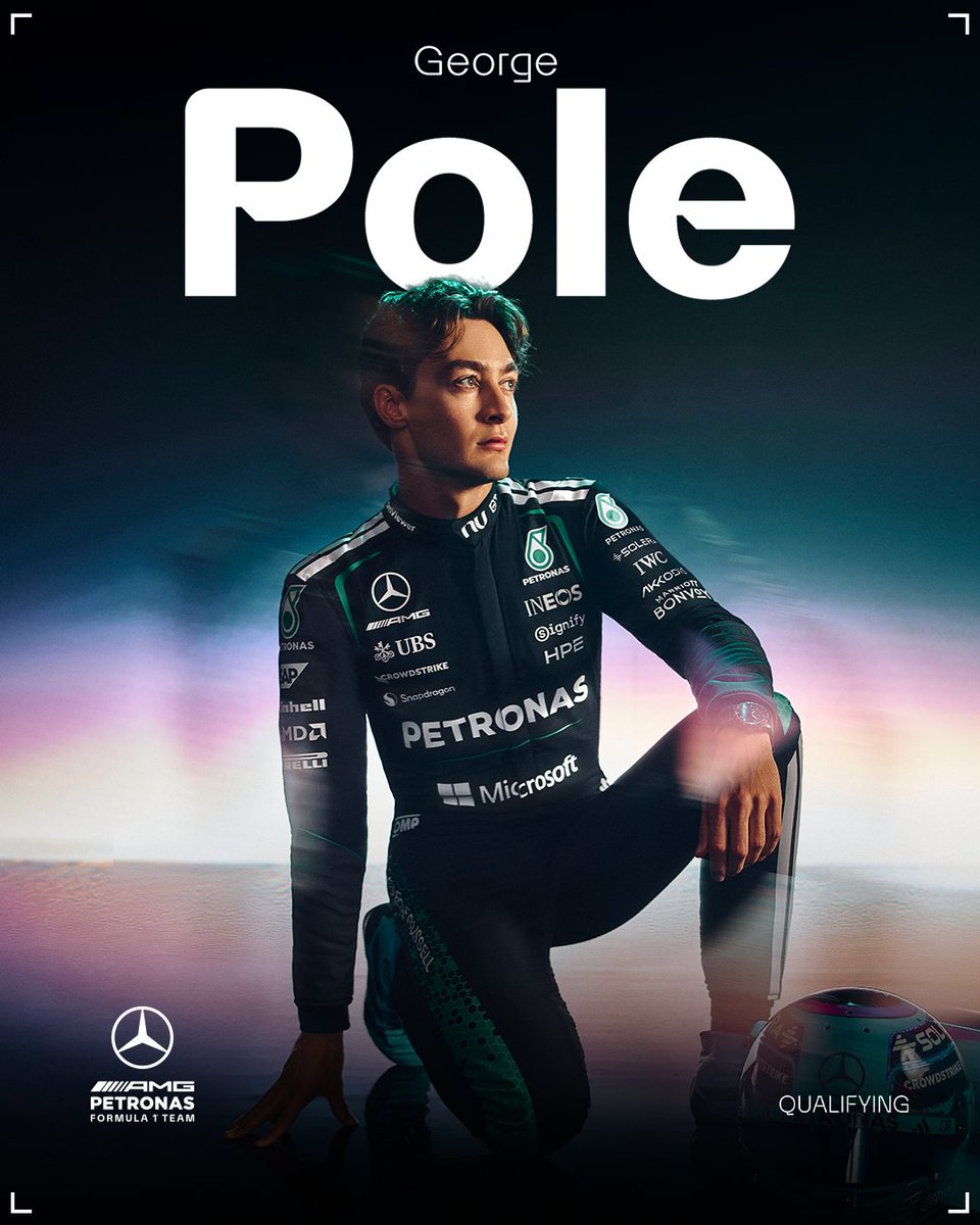 MercedesAMGF1's tweet photo. MR FRIDAY 😍

George takes pole in Baku 💪 https://t.co/Q3uE8rqKsc