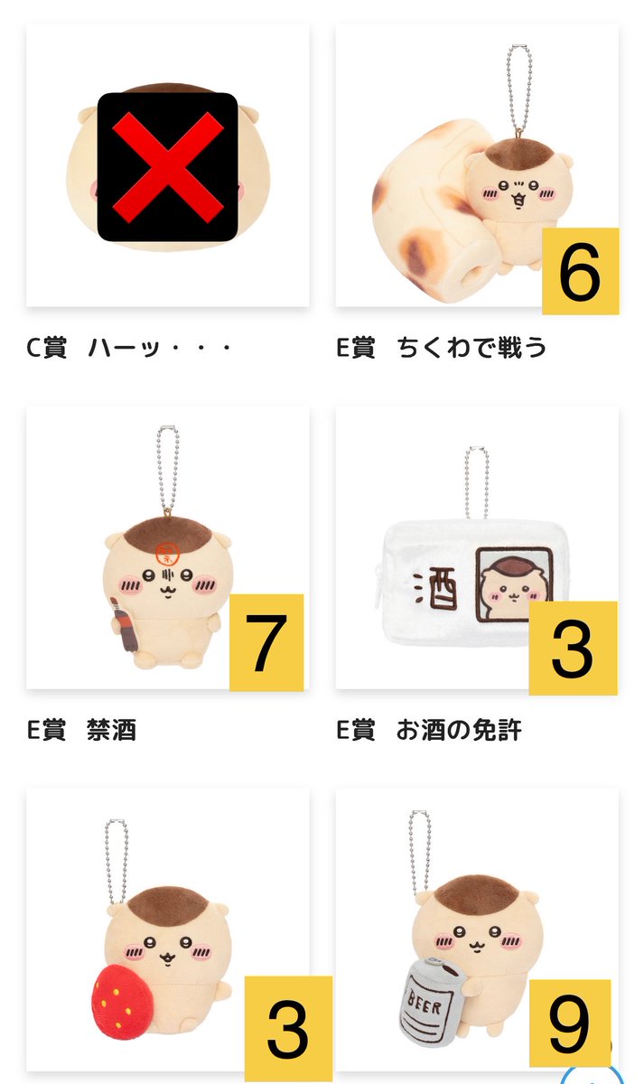 1ittleeye's tweet photo. 【譲渡】
ちいかわ　くりまんじゅう　だらけくじ

譲:E賞　画像内数

求:600＋送料

新宿池袋手渡しか郵送
手渡しは2点から可
4点以上で送料無料
半額先払い可能な方でお願いいたします
DMで個人情報提示可
注意:当方男性
お声がけお待ちしております https://t.co/tXw43uSmAy