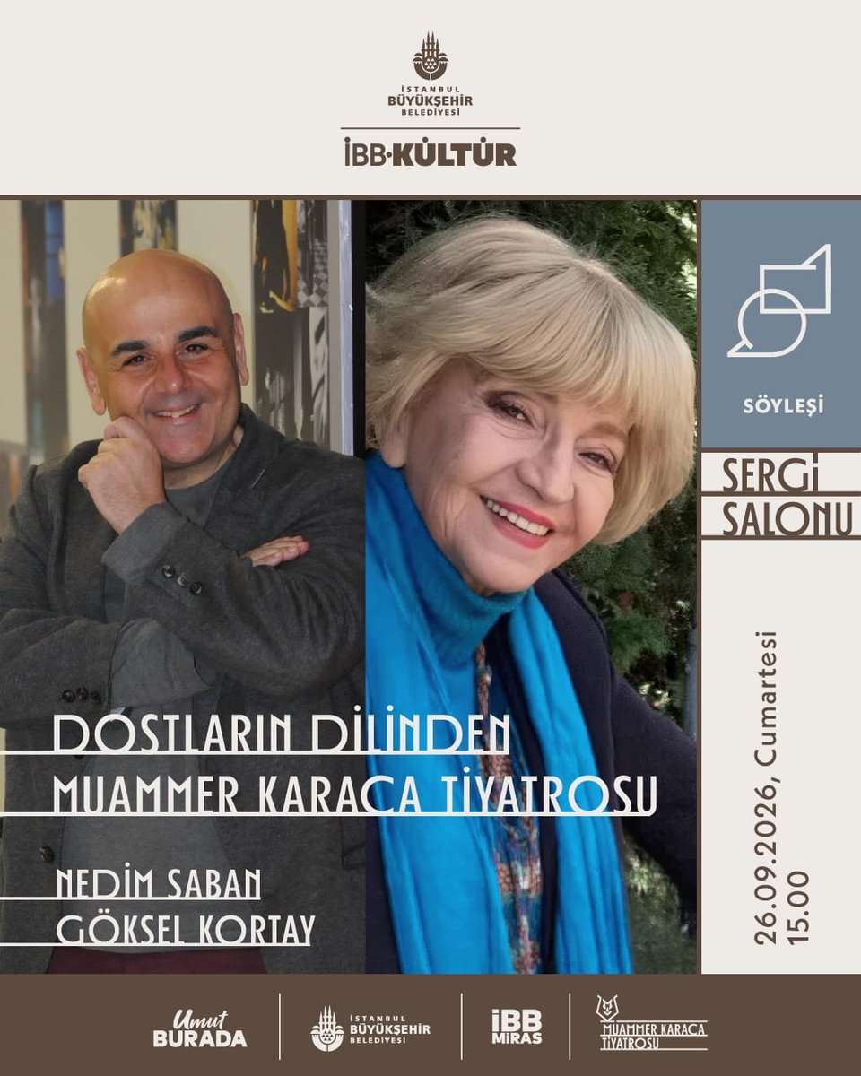 ibb_kultur's tweet photo. Muammer Karaca Tiyatro Bayramı ile kapılarını açıyor! 26 Eylül–4 Ekim tarihleri arasında tiyatrodan müziğe, sinemadan edebiyata uzanan programa tüm sanatseverleri bekliyoruz.

İBB Kültür tarafından düzenlenen ücretsiz etkinliklerde; usta isimler ve sanatçılar tiyatrodan sinemaya, edebiyattan müziğe uzanan söyleşi ve dinletilerle sanatseverlerle bir araya geliyor.

Programın tüm detaylarını kaydırmalı gönderimizde inceleyebilirsiniz.