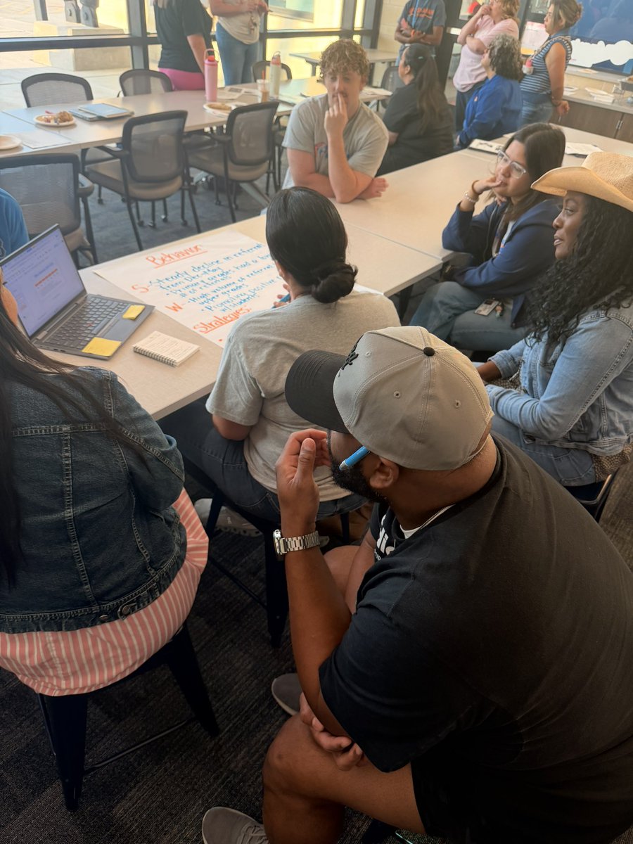 PrinSilliman's tweet photo. Our @BrosnahanES CPOC is hard at work this morning as we plan for our broncos #PathToAmazing this school year! @CyFairISD #BroncoTOUGH https://t.co/jIPa3TossR