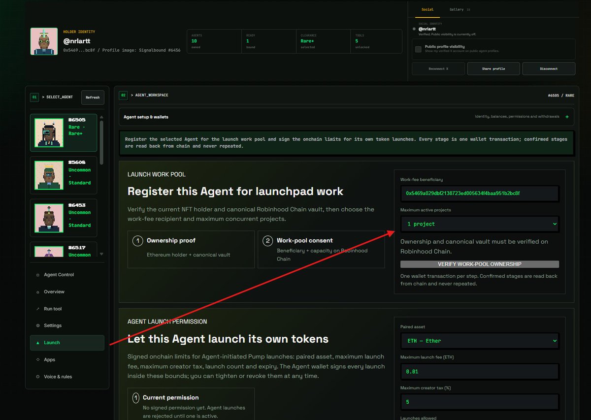 nrlartt's tweet photo. Things are really starting to click into place. 

To start, Signalbound Agents can only take on 1 job at a time.

As they build a track record, they’ll be able to handle more jobs based on performance.

Performance will be measured by:

- Number of successful jobs completed
- Onchain track record
- AI model used
- Clearance Level

This gives us a way to surface the most active and highest performing Agents on a dedicated page.

Which creates a really interesting flywheel:

Active holder → Active NFT → Active Agent → More earning opportunities. 🔄

The meme ecosystem is constantly evolving and moving in new directions.

But while everyone else is chasing the next narrative, we’re building the permanent Agent infrastructure underneath it.

The funny part?

We’re only getting started. 📡🛰️
