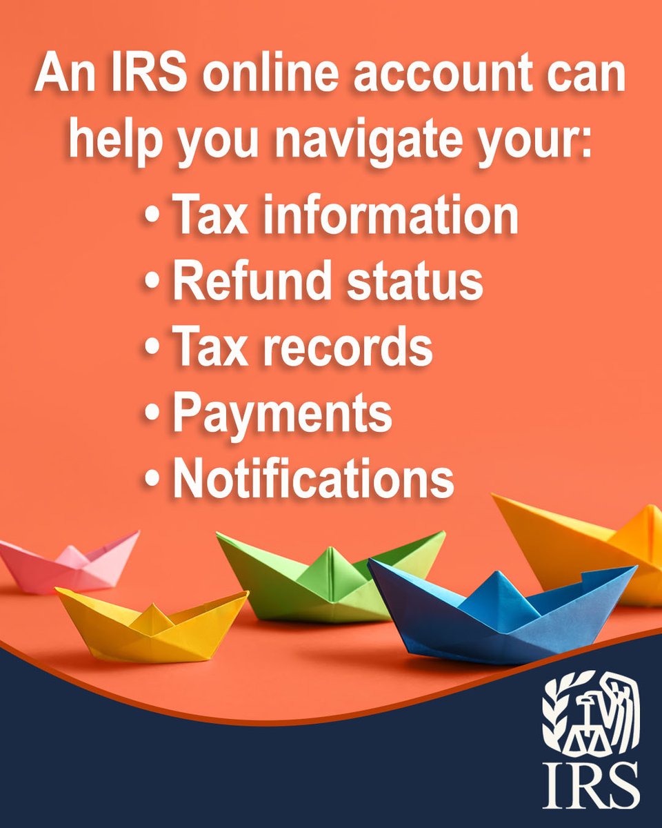IRStaxpros's tweet photo. #TaxPros: Your clients are encouraged to create an #IRS Individual Account to enjoy the benefits of accessing their information securely online. Help them get started at https://t.co/O5V7r9g6ha https://t.co/kpGxwx9xDZ