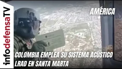 Infodefensa's tweet photo. 🔴#Aire | #Colombia emplea su sistema acústico #LRAD en Santa Marta 👉🏼 https://t.co/Zh0jXjTnE6 🛡️ https://t.co/9NrgYnYsyZ