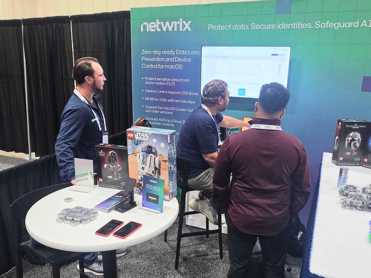 Netwrix's tweet photo. Today's the last day of JNUC 2026 in Kansas City, and our team has spent the week connecting with Apple admins, IT leaders, and security professionals across the community.

If you're at JNUC today, come find us at the Netwrix booth before we wrap up. We're showing how we help organizations protect critical data, secure identities, and get greater visibility across their environments, including Data Loss Prevention and Device Control built for macOS.

Come say hello, grab some swag, and talk security before the show closes.

#Netwrix #JNUC #DataSecurity #IdentitySecurity