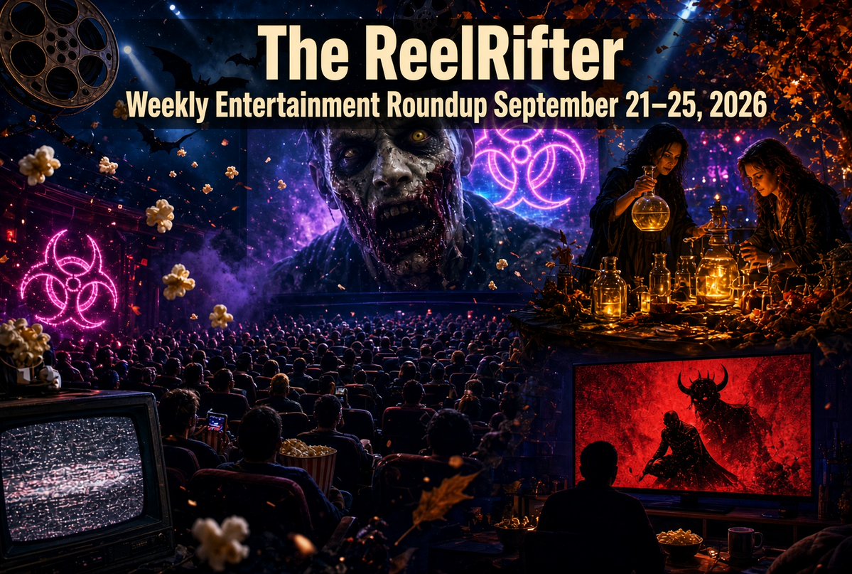 ReelRifter's tweet photo. The ReelRifter Weekly Entertainment Roundup September 21–25, 2026
https://t.co/OoQIKa4MIM
#EntertainmentRoundup #WeeklyRoundup #ReelRifter #MovieNews #TVRecap https://t.co/PXyegqp8jg