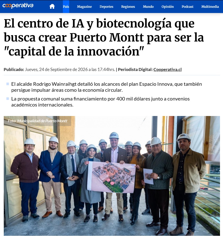 WAINRAIHGT's tweet photo. Gracias al trabajo conjunto con nuestro Concejo Municipal, el Gobierno Regional y Corfo crearemos el Espacio Innova y el Centro Tecnológico de Economía Circular, dos grandes hitos para que #PuertoMontt siga avanzando en un camino fundamental para afrontar los desafíos del futuro.

https://t.co/luBobTwMEn

https://t.co/avUdvvTJPs