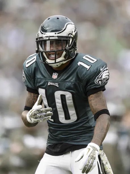 PHLEaglesNation's tweet photo. DeSean Jackson on how he became so fast: “My family used to torture me. We had a dog. My family used to tie a string around my waist and tie a tennis ball behind me. I used to have to run away from the dog, and if the dog caught me, they wouldn’t give me no food.” 

via @wakeupbarstool