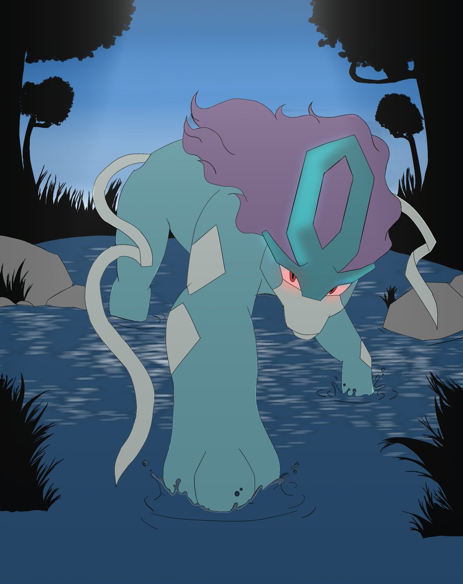 Ringos55's tweet photo. O pokemon aurora #PokémonFanArt #Suicune https://t.co/n8VSycI4XB