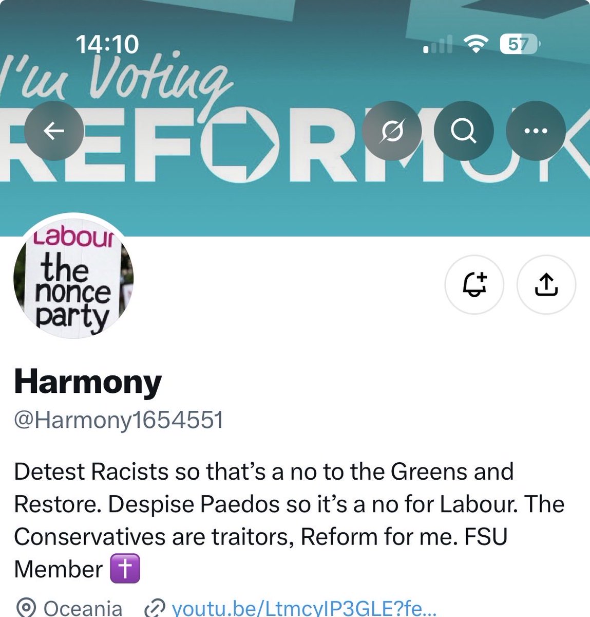 HLchippyville's tweet photo. @Harmony1654551 @The5th_estateUK I mean… just so much to go through here. “Conservatives are traitors”. You don’t say, Reform are full of those very traitors. Well done. https://t.co/QeQutegdb0
