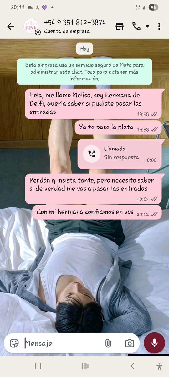 _Bearhyung_27's tweet photo. Hola, hace mucho que no ando por acá, pero quería avisarles que tengan cuidado con esta persona +5493518123874 ayer me estafo, anda diciendo que tiene entradas extras para ver a BTS y que las vende, pero es todo mentira https://t.co/b9ohll1S6d