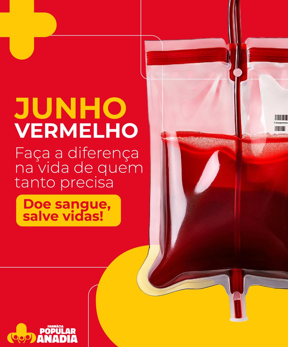 BrantDohogxk's tweet photo. Junho Vermelho reforça a importância da doação de sangue. Uma única doação pode salvar até quatro vidas. Doe, compartilhe solidariedade e ajude a manter os estoques abastecidos. https://t.co/cYX7LU2n1t