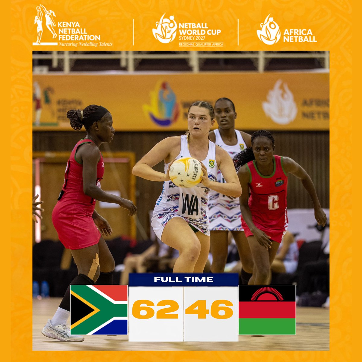netballkenya's tweet photo. South Africa defeats Malawi and they advance to the finale of the Netball world cup 2026
#africaworldcup2026 #roadtosydney #nairobi2026 #africaplayshere #queensofafrica https://t.co/Qemgi1xDv8
