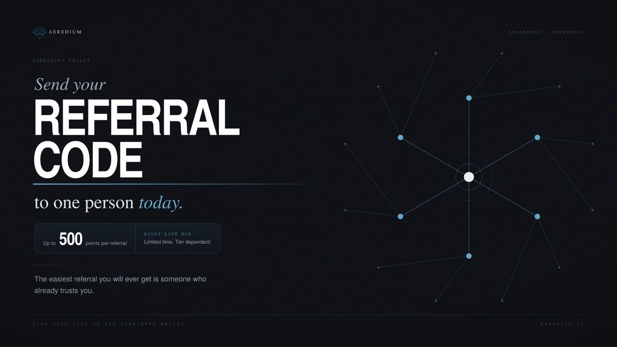 aeredium's tweet photo. Your code works on anyone who hasn't downloaded the StablePro Wallet yet.

Friends, group chats, the people who keep asking you what you're into. 

That's where it counts.

Download StablePro Wallet here: https://t.co/FGrHbQqPXf https://t.co/rmZjKw8tvp
