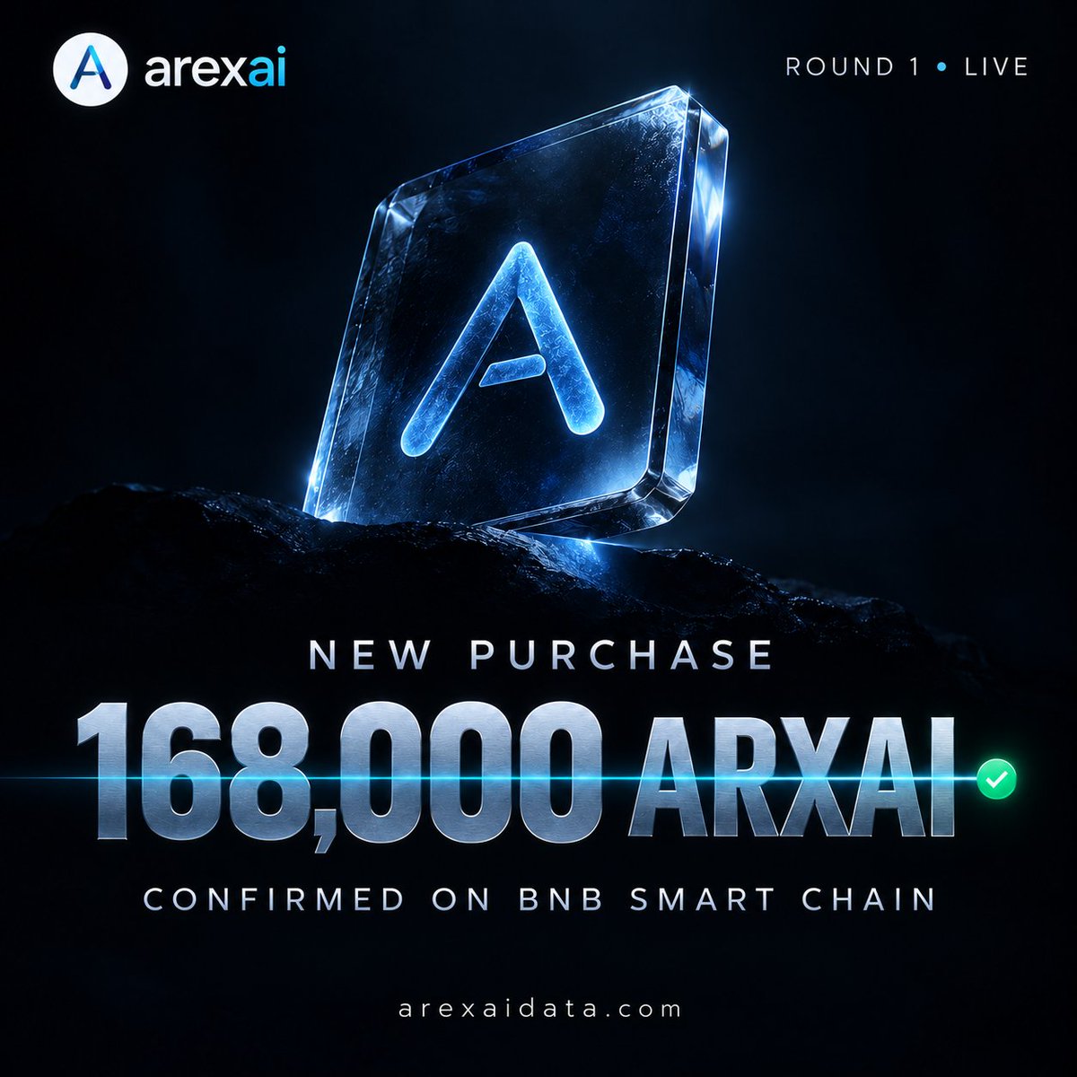 ArexAIData's tweet photo. A new purchase has been confirmed. β
168,000 ARXAI purchased and delivered through the ArexAi Round 1 presale.
Every allocation remains visible on BNB Smart Chain.
Join Round 1:
https://t.co/5JCO9GxRxF
#ArexAi #ARXAI #BNBChain #CryptoPresale #OnChain #Web3 https://t.co/zjn5WgIgTX