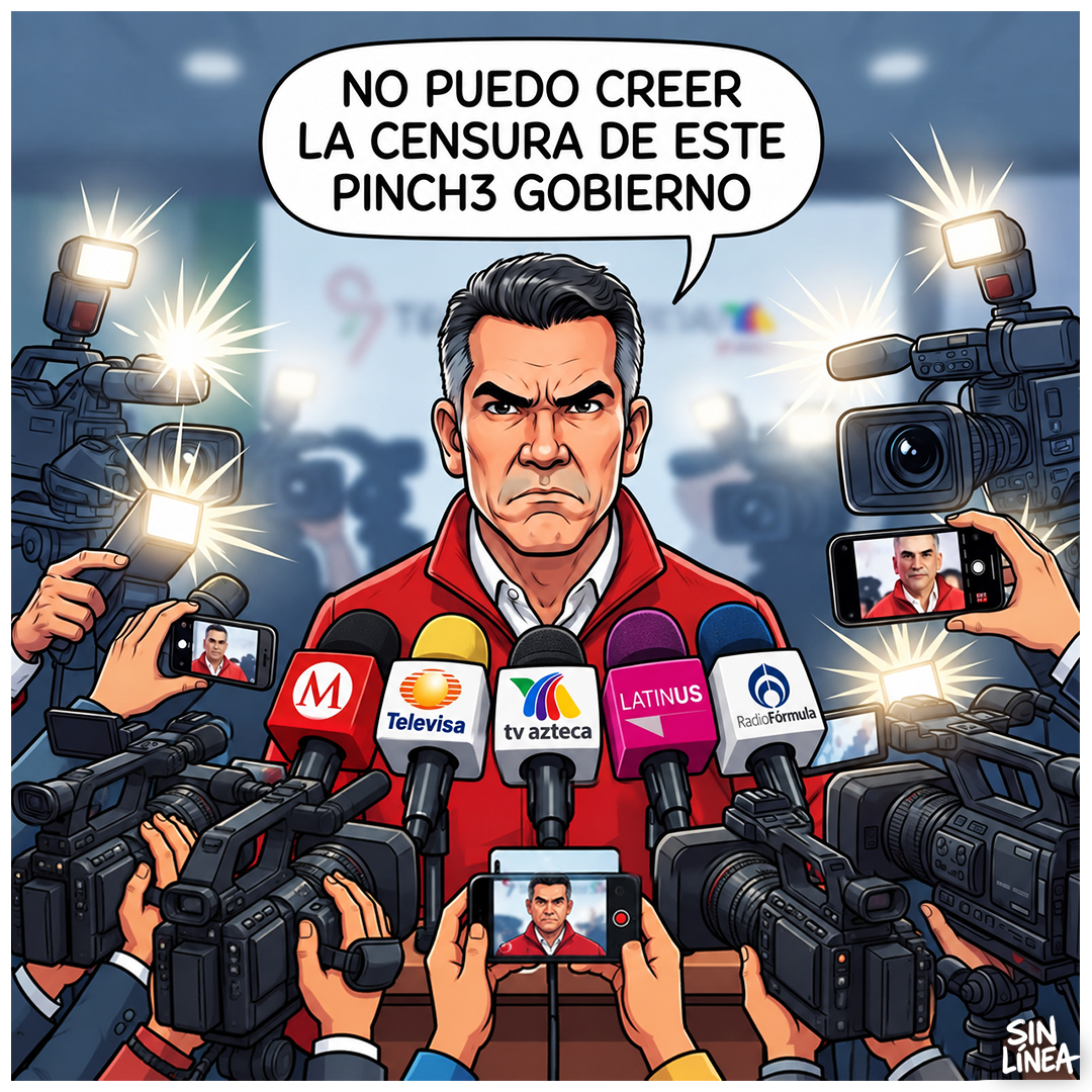 SinLinea_Mx's tweet photo. "Censura" | CartonerIA #SinLínea ✍🏻
#AlitoMoreno #PRI https://t.co/O1iHIL2m2U