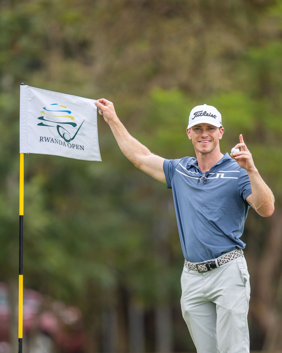 RwandaOpen2026's tweet photo. Hole-in-one alert. 🚨

👤 Rowan Lester 
⛳️ Hole 16 
🏌️‍♂️8-iron 
📏 169 meters (Slam Dunk 🤯) 

Lester also wins 100 000 Skybucks courtsey of our partners Airlink ✈️

#RwandaOpen2026 @visitrwanda_now https://t.co/G9bFKbtyVE