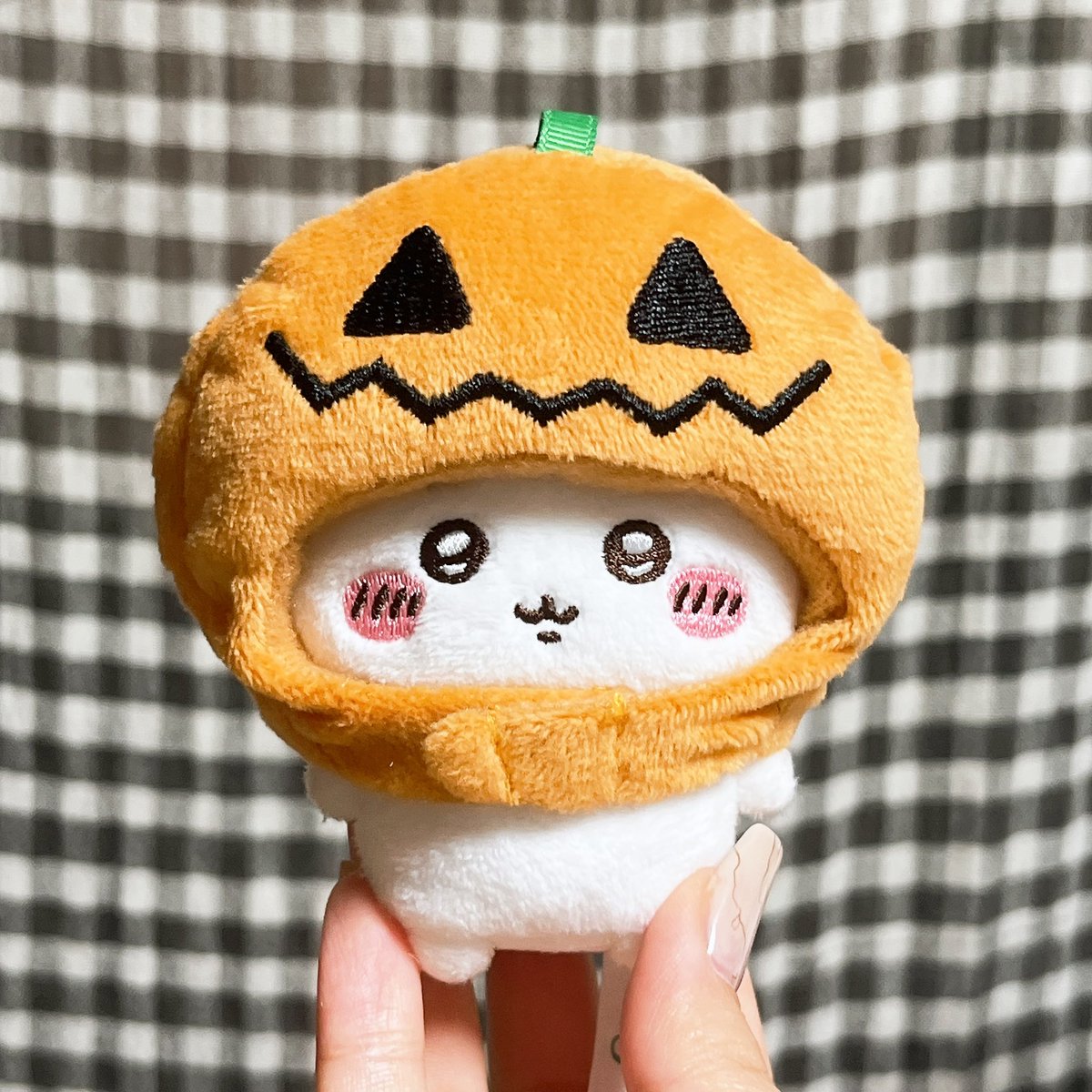 oniku_puipui's tweet photo. 聞こえますか…ちいかわ好きのみなさん…

3coinsのかぼちゃ🎃の被り物がすごくかわいいです…おすわりぬいぐるみぴったりです……Sサイズの方を買うのです…
ボールチェーンも通せるので連れ歩けます…みなさん良きHalloween🎃👻を…

(モモンガちゃんはしっぽの関係で着用できませんでした…) https://t.co/k8nvAHWiTd