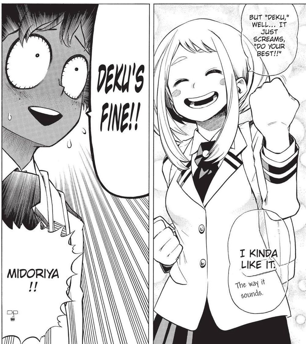 theteIephoneman's tweet photo. ochaco is the hero who loves everyone’s smile!

but I think izuku is the one who loves to see her smile the most!🥹😭🥰 https://t.co/LU5byr9khq