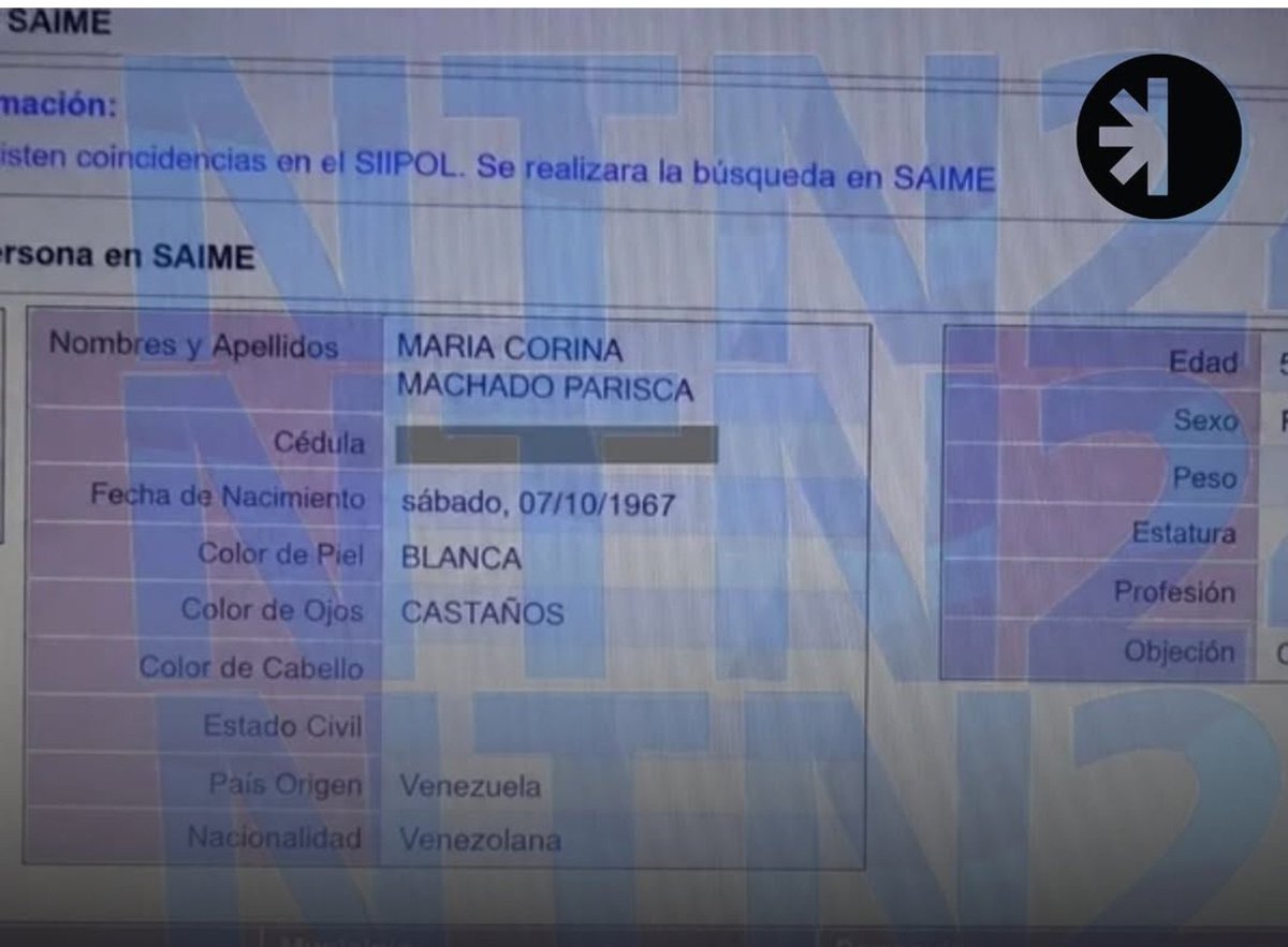 MundarayZair's tweet photo. #CUIDADO Con la interpretación que se hace de esta imagen, esa consulta nada dice de si alguien puede o no ingresar al país. El SIPOL (Sistema Integrado de información policial) no aporta ese dato en esa consulta en particular. (Es un sistema que conozco pues lo manejé) 
PRIMERO: Nadie con acceso a SIPOL se atrevería a buscar la cédula de @MariaCorinaYA sin contar con la venia de las más altas autoridades. La consulta deja un rastro digital fácilmente verificable que incluye fecha, hora, clave utilizada, quien tiene asignada la clave y el lugar de la conexión desde8 donde se hizo. De modo que si esto se hace público es porqué el mismo régimen lo ha filtrado convenientemente. De hecho, hay cédulas que se pueden restringir a nivel central para que muy pocos accedan a la información.  (Lo mismo ocurre con la banca del Estado por ejemplo)
SEGUNDO: Hay una sección de consulta en una de las pantallas, borde inferior derecho en el que se colocan advertencias que carecen de cualquier asidero legal. Notas como: "Retener pasaporte" "Si va a salir comunicarse con SEBIN, DGCIM, etc" "Pasaporte bloqueado" entre otros. Esa sección fue creada por González López siendo ministro para incluir arbitrariedades sin orden judicial y perseguir a la disidencia. (En mi caso colocaron retener Pasaporte si intenta salir del país y llamar al SEBIN). A semejantes arbitrariedades le pusieron:"alertas migratorias"
TERCERO: Hay una sección que define las órdenes judiciales (esta si es formal), debe decir tribunal, oficio, fecha y delito. El régimen ha comunicado varias veces que @MariaCorinaYA tiene orden de aprehensión solicitada por el poeta de la tortura @TarekWiliamSaab. Ese ítem tampoco aparece. 
#CONCLUSIÓN Decir que se ha "levantado" una decisión que formalmente no existe porqué ningún tribunal o autoridad la puede acordarla es un error. El impedimento a @MariaCorinaYA es una vía de hecho, una arbitrariedad y un abuso de poder que seguramente no aparece en ningún documento, consulta o data oficial, simplemente se aplica.