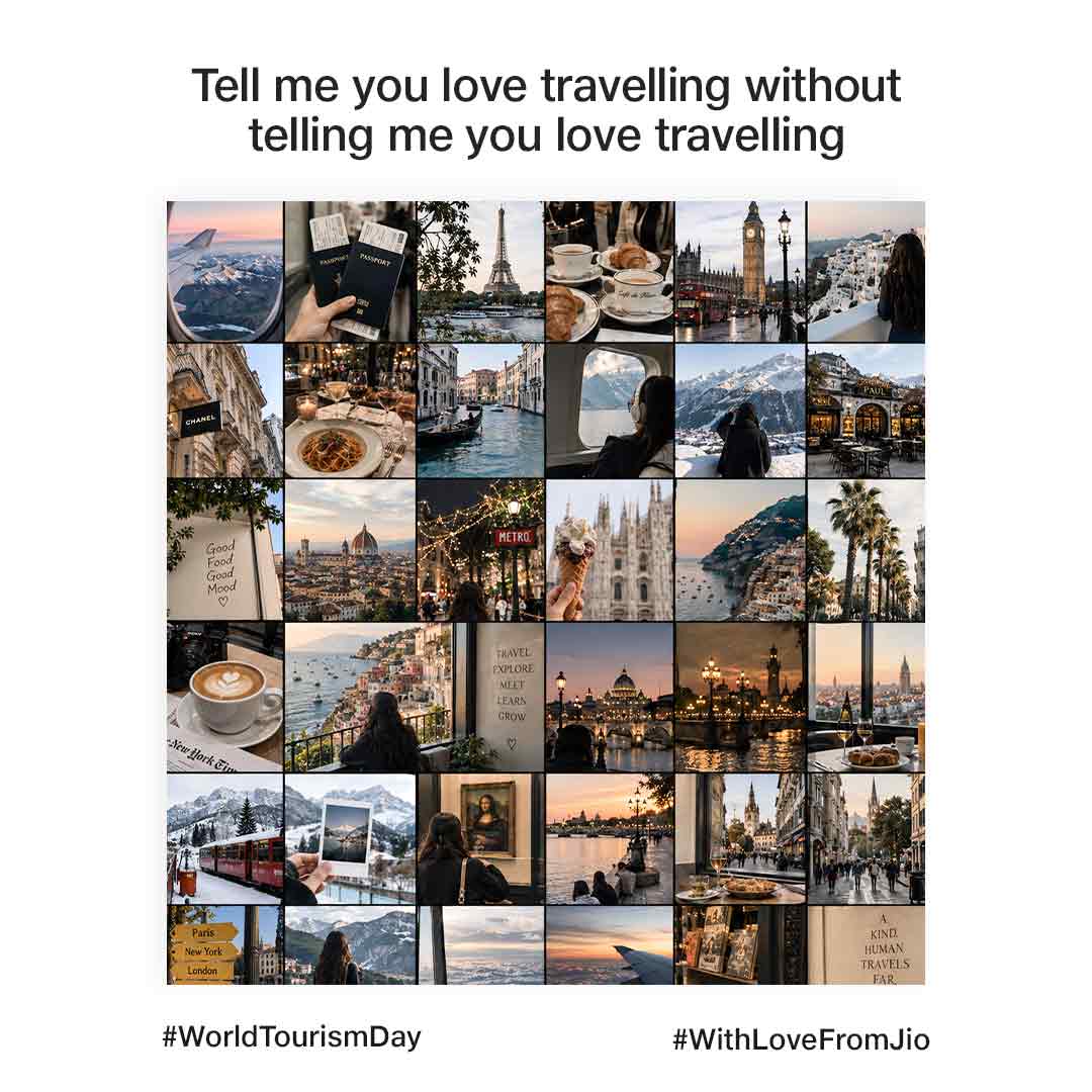 reliancejio's tweet photo. "Ghoomne chale?" can be the beginning of something incredible!
#Jio #WorldTourismDay #Vacation #Traveling #Trending #Relatable #InternationalTravel https://t.co/fw9lM5SwXr