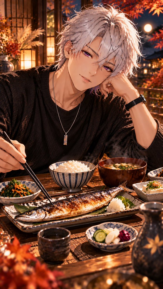 sio7056's tweet photo. みんなー、お疲れさまー！😊

今夜は秋���魚の焼き魚定食いただきます😋🐟
香ばしく焼いた秋刀魚に、大根おろしとすだちを添えて✨
白ご飯とお味噌汁で、秋の和食をゆっくり楽しもう🍚🍂
今日も1日お疲れさまでした😊
素敵な夜を過ごそうね🌙✨

#秋刀魚
#焼き魚定食 https://t.co/f7ZpeunHuv