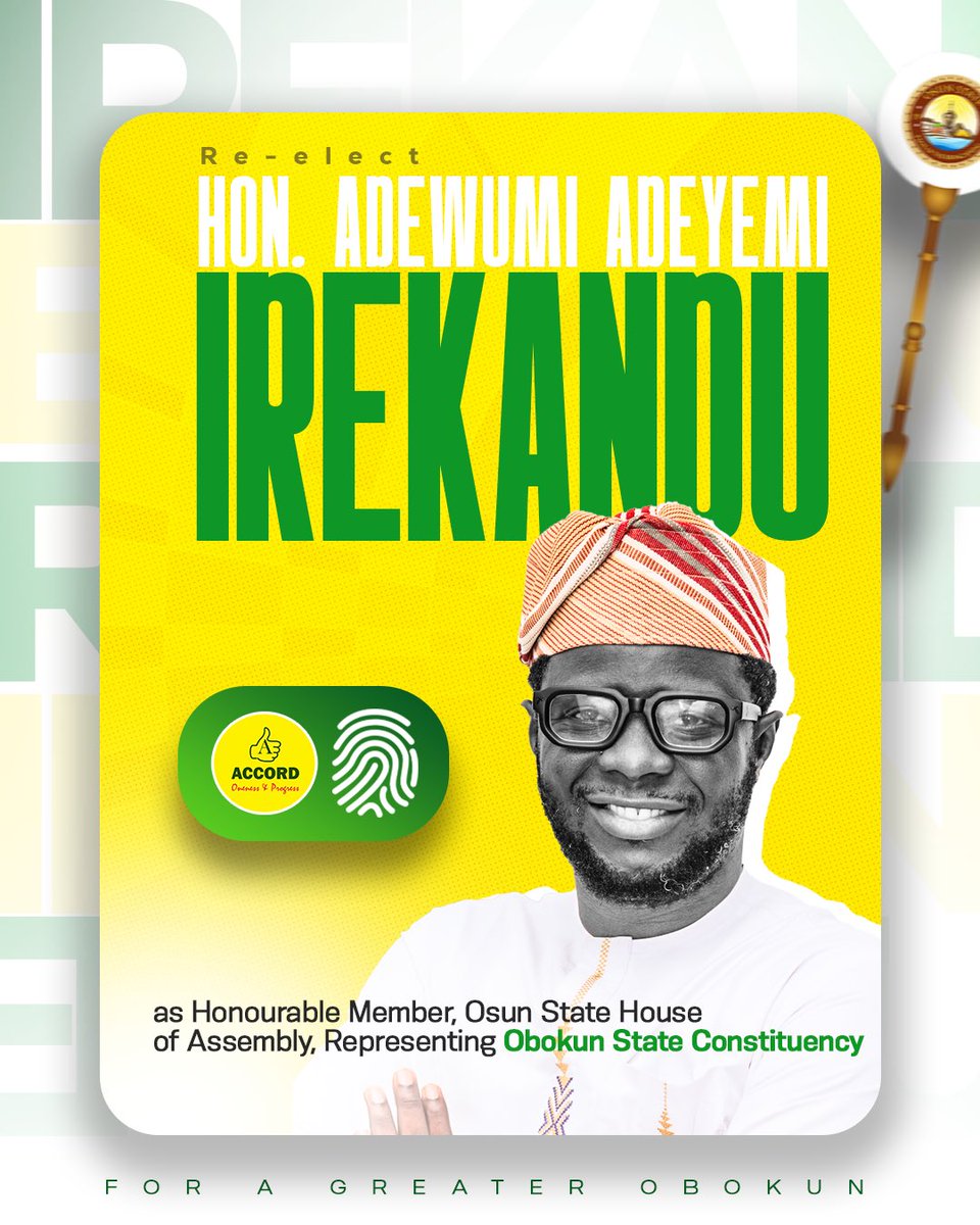 adewumiadeyemii's tweet photo. For a Greater Obokun.
The work continues. The commitment remains.
#Irekandu #Obokun #LeadershipThatWorks https://t.co/6oca6Xs50m