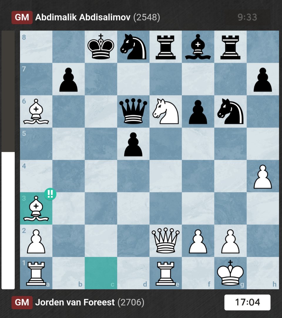 gmsolver's tweet photo. Best game of the Olympiad?  #chess https://t.co/JbxHDKrOAl