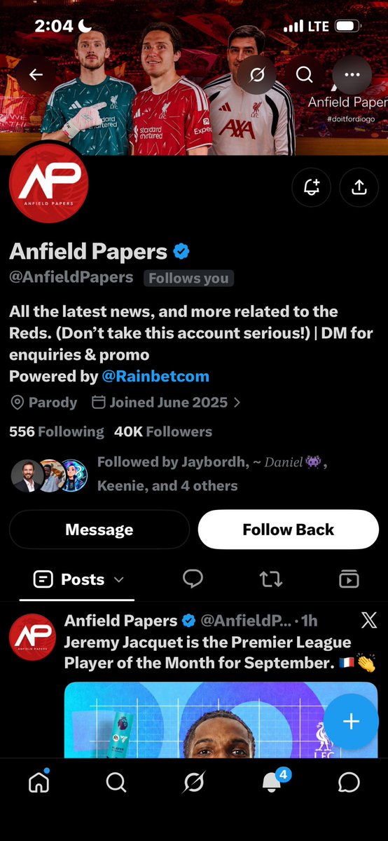 xISaFoOl's tweet photo. Should I call mama?
Anfield papers just followed me🥹😭. I finally made it on X. https://t.co/dEgcchjWOc