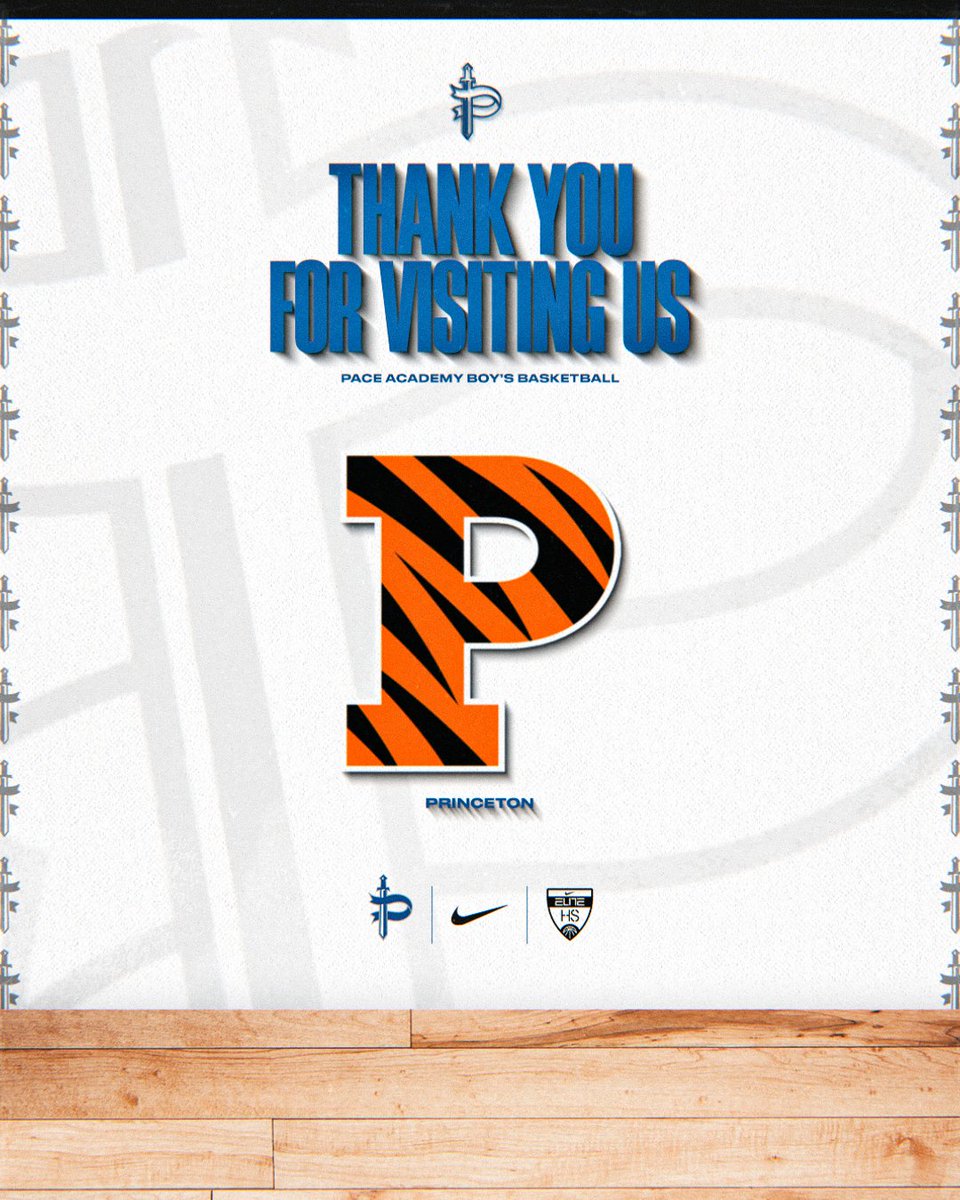 Pace_Hoops's tweet photo. Great having Princeton in the gym! 
Thank you to the Princeton coaching staff for stopping by Pace Academy Boys Basketball practice and spending time with our program. https://t.co/4bnDiC9HFS