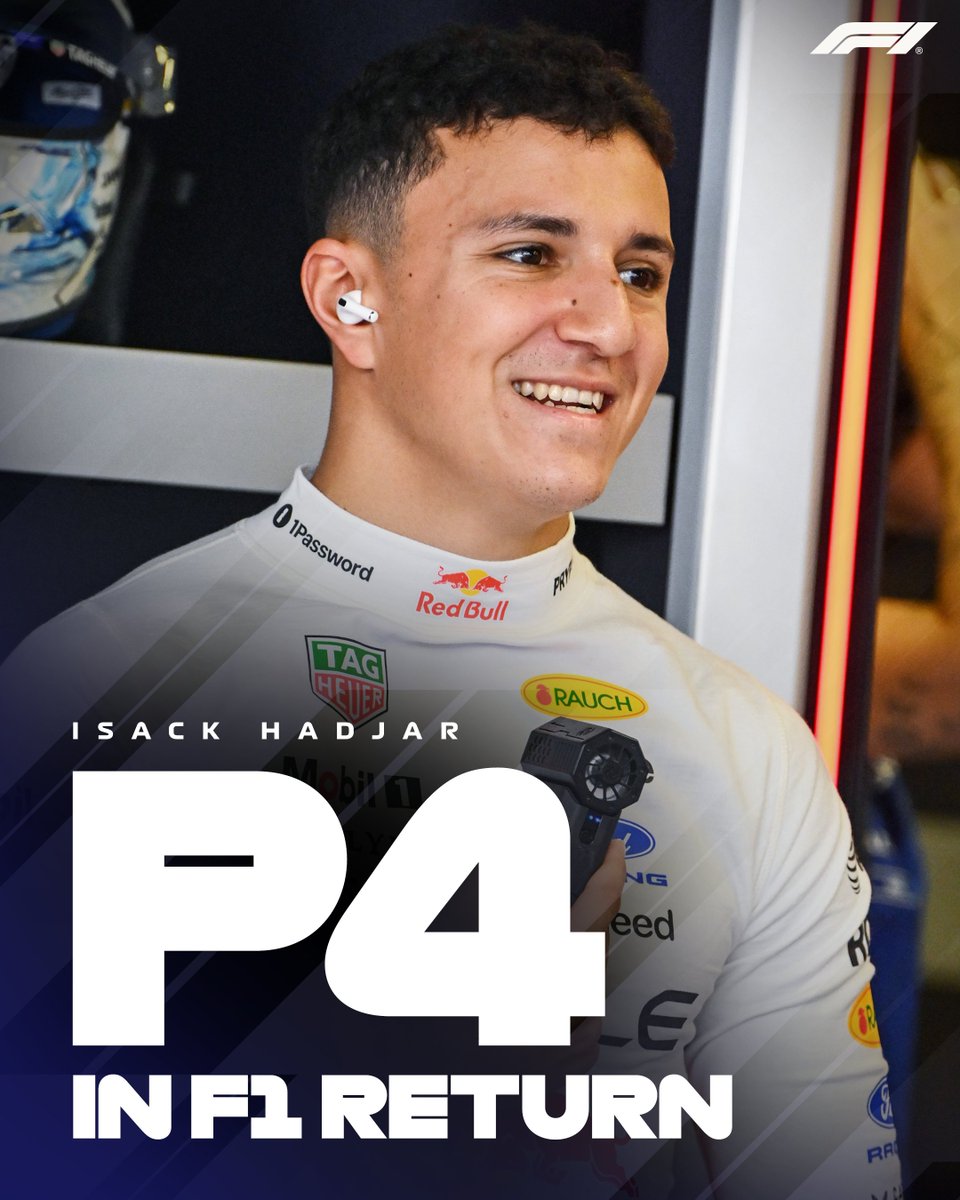 F1's tweet photo. First race weekend back after injury... qualifies P4 🤩

👏👏👏 Isack

#F1 #AzerbaijanGP https://t.co/rweU1GIWND
