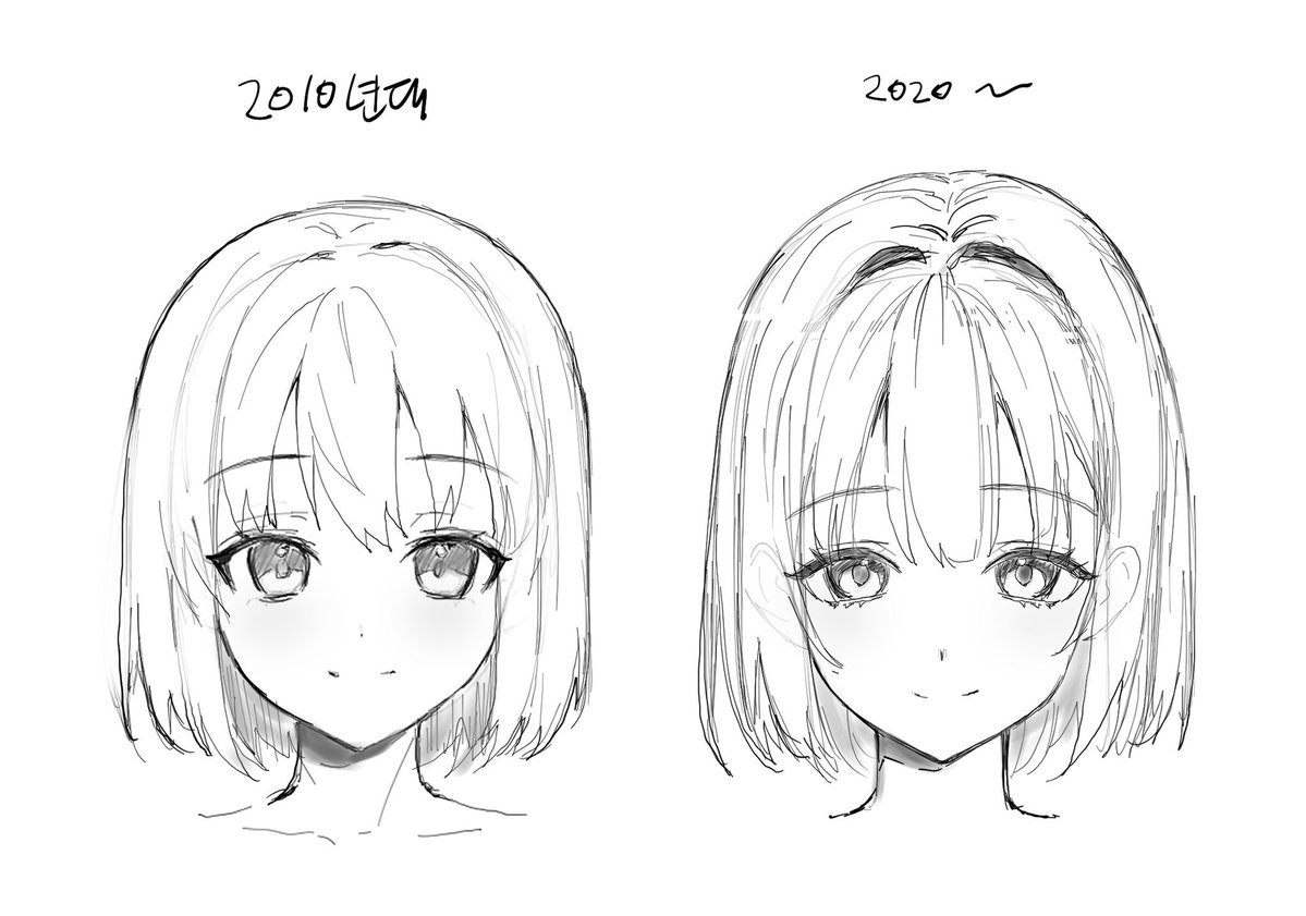 rynn_art's tweet photo. 그림스타일을 요즘 스타일에 맞게 바꿔보려고 조금씩 노력중인데 예전 미소녀체는 눈의 세로가 길었다면 요즘은 가로가 더 긴게 큰 차이라고 할 수 있겠네요
험난합니다 https://t.co/8mvyNq52s8
