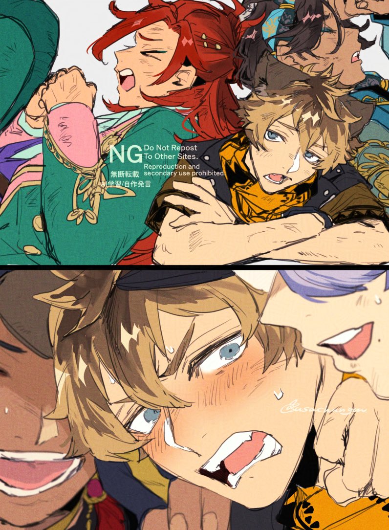 usachangm's tweet photo. ※8章Chapter4-2ネタバレ
「「『『ラキ゛一ブッチ！』』」」 https://t.co/OEj5J2VgQU