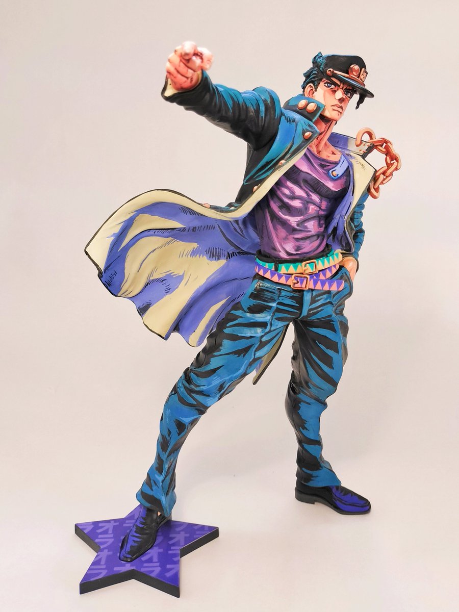 hone_saburo's tweet photo. 承太郎をリペイントしました!! 帽子の位置をほんの少しだけ変え、
台座をオラオラしました
#ジョジョ #リペイント #jojo #repaint #フィギュア https://t.co/NZ1GALowZY