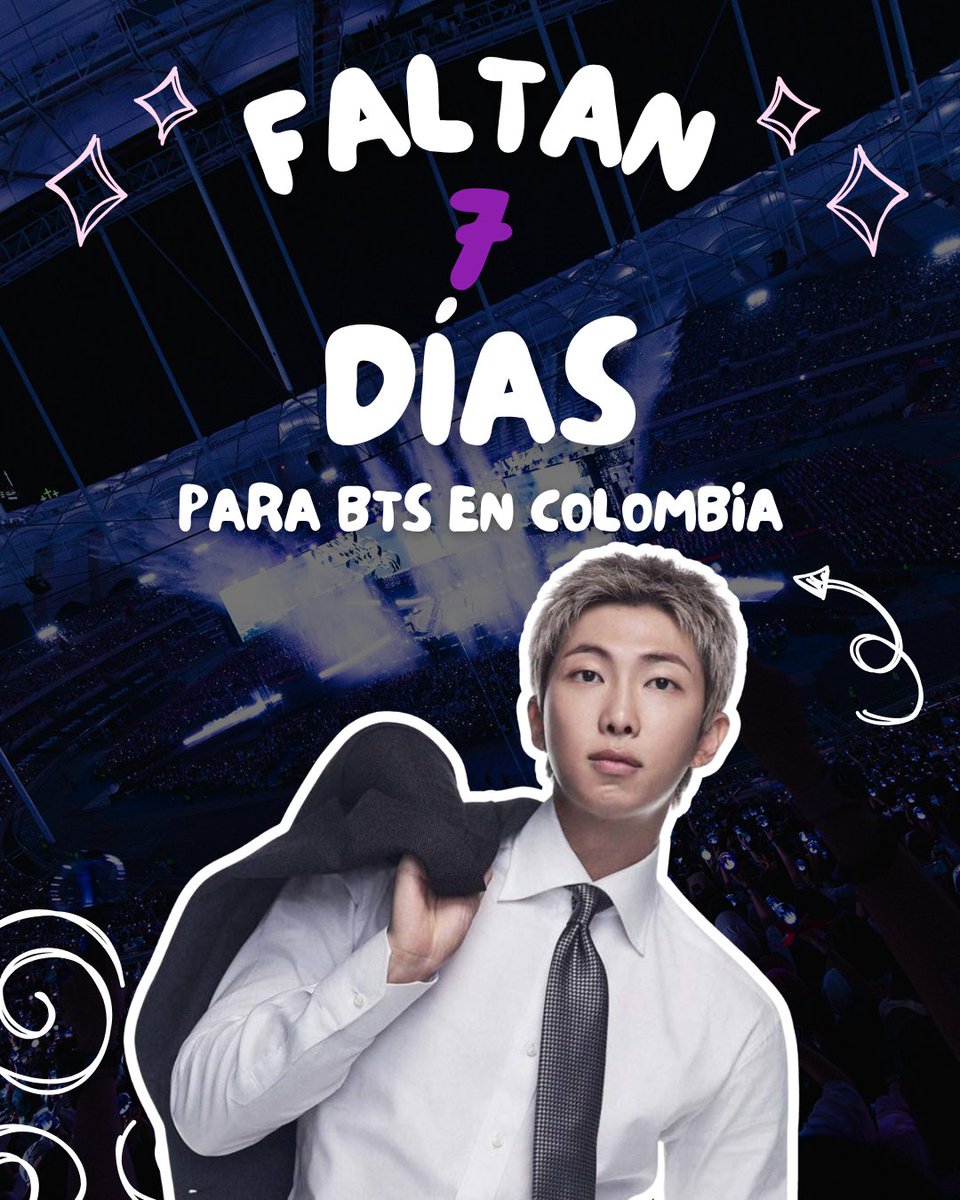 ARMYBogotaCol's tweet photo. ¡7 DÍAS! 💜🇨🇴

¡Faltan solo 7 días para ver a BTS en El Campín! Y hoy queremos recordarles cómo vamos a llenar el estadio de color durante “Come Over”. 📱✨

Cada localidad tendrá un color:

💛 Zonas altas: amarillo (💛Excepción Occidental Baja – sección 8: amarillo)
💙 Zonas bajas: azul
🔴 VIP: rojo

Durante la canción, encenderemos los flashes de nuestros celulares con el color correspondiente a nuestra localidad para crear juntos este momento desde las tribunas. 💜

Los stickers se procurarán entregar junto con los banners el día del concierto. Si no alcanzan a recibir uno, también pueden participar usando papel celofán o mostrando en su celular una imagen del color que les corresponde.

📱 Revisa tu localidad, prepara tu color y sé parte del proyecto.

¡7 días, ARMY! Ya casi estamos ahí. 🇨🇴💜